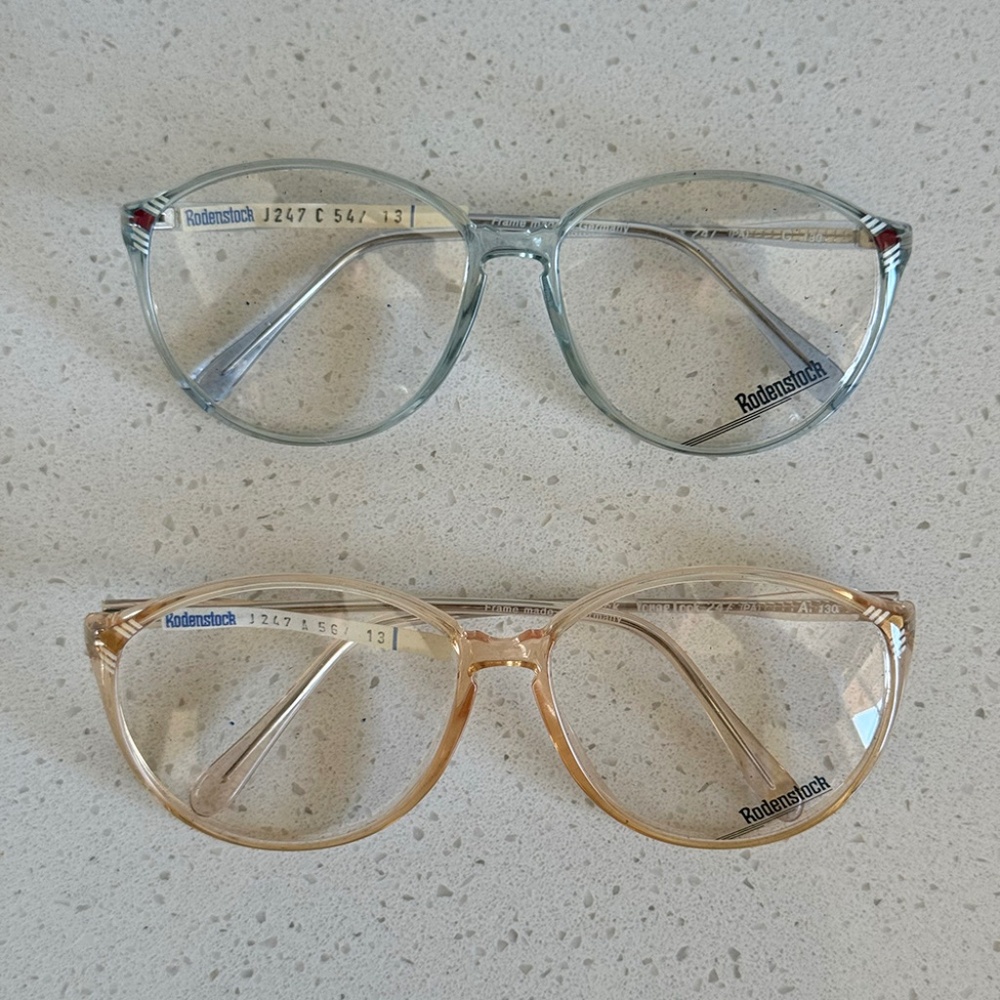 2X Vintage Rodenstock Glasses – Deadstock (Blue & Pink)